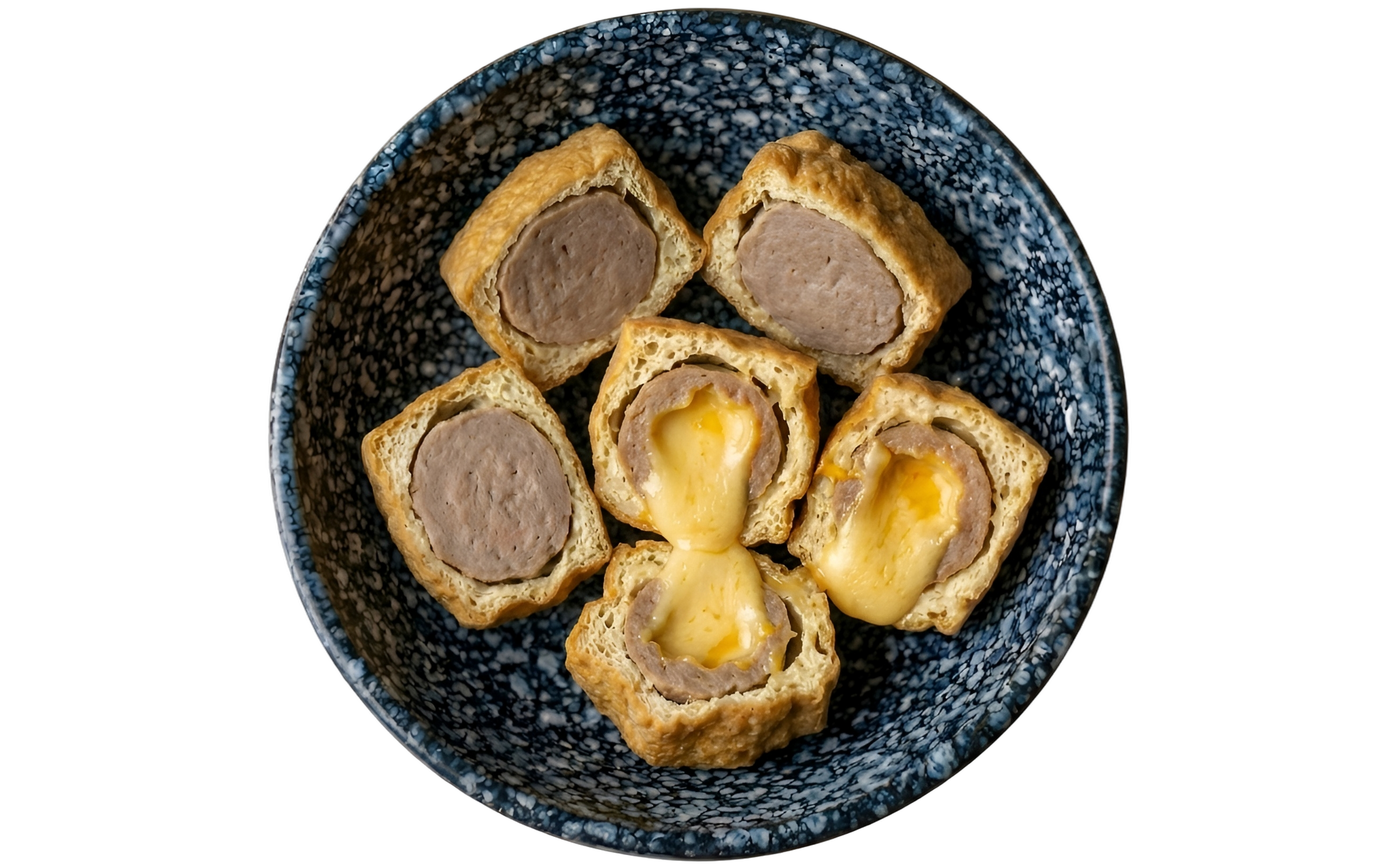 Sepiring tahu bakso original dan keju